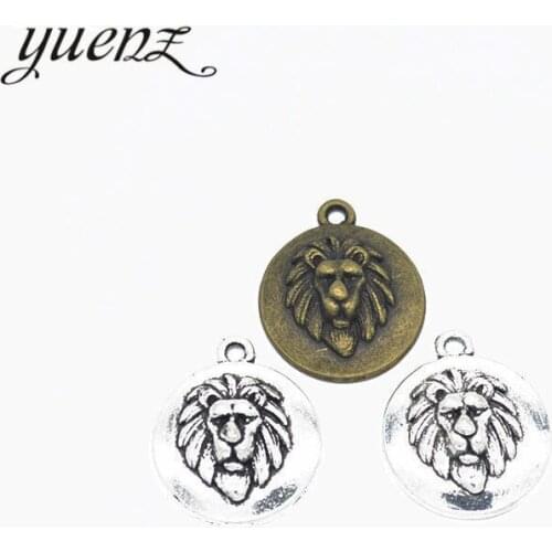 YuenZ 5 pcs 2 color Antique Silver Plated alloy lion Charms Pendants for Jewelry Making DIY Handmade Craft 24*20mm D9138