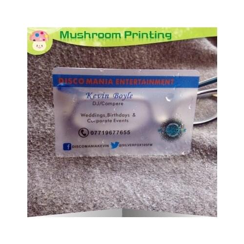 Clear frosted business cards transparent plastic business cards China manufacturer