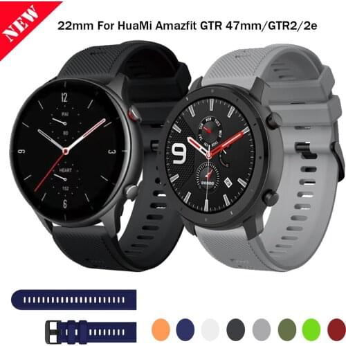 Silicone Watchband Strap For Xiaomi Huami Amazfit GTR 47mm/GTR 2 2e/Stratos 3 2 2S Bracelet Band 22mm Sport Wristband Correa