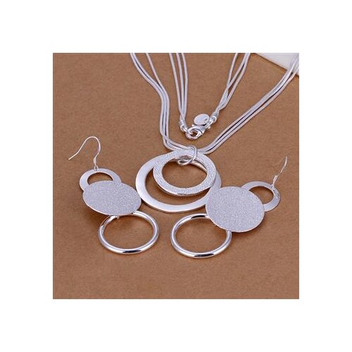S017 N925 Hot Selling Silver color jewelry set, fashion jewelry set Double O /aikaizra aucajlja