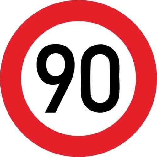 S50089# Personality PVC Decal Speed Limit 90KM Waterproof Car Sticker on Motorcycle Laptop Decorative