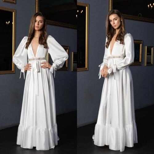 Sexy White Bridal Gowns Beaded Long Bathrobe Women Lingerie Nightgown Pajamas Sleepwear Womens Luxury Gowns Housecoat Nightwear