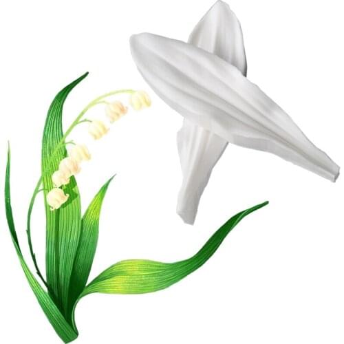 Lily of the Valley Leaf Silicone Mold Fondant Cake Decorating Chocolate Moulds, Sugarcraft Tools M2113