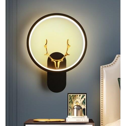 Modern Black Wall Lamp Metal Alloy Wall Sconces Led Lights Bedroom Book Reading Lamps Home Decor Lighting Fixture Indoor D108