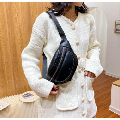 2021 Fashion Solid Chest Fanny Bag Women Street Waist Bags Female Belt Crossbody Packs Ladies Shoulder Bags
