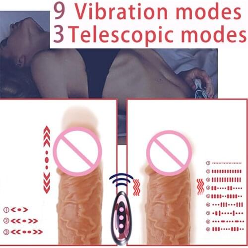 3 In 1 Telescopic Heating Vibrating Dildo Length Adjustable Remote Control Vibrator G Spot Massager Sex toys for Women Sexy Shop