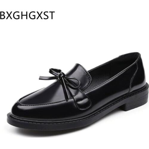 Fashion women comfortable shoes harajuku loafers shoes women 2020 slip on black leather shoes women zapatillas de mujer casual