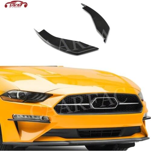 Carbon Fiber/FRP Unpainted/ABS Material Front Bumper FogLamp Splitters for Ford Mustang Coupe 2 Door 2018 2019 2020