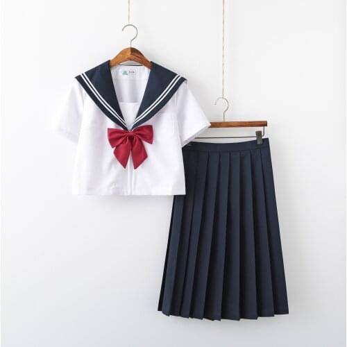 High Quality JK Uniforms Navy Sailor School Uniform Cute Schoolgirl Uniforms Novelty Women Cosplay Costume Cheerleader Clothing