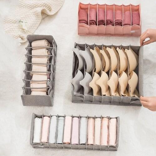 Underwear Organizer Boxes Wardrobe Drawer Divider Clothes Storage Box For Folding Panty Scarfs Socks Bra Clothes Organizer