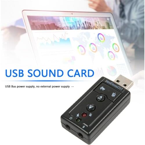 10pcs 7.1 Channel USB Audio Headset Microphone 3.5mm Jack Converter Mic speaker 3D external sound card Adapter for Desktop