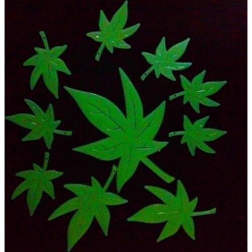 10PCS/PACK Luminous Maple Leaves Sticker Beautiful 3D DIY Art Luminous Wall Stickers For Baby Kids Home Bedroom Decor