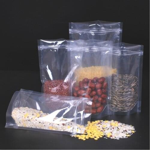 100 pcs/lot Free Shipping Zip lock Bags Plastic Packaging Bags Stand Up Zip Lock Bag Clear Self Seal Zipper Plastic Pouches Bag