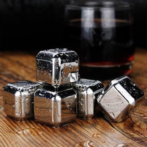 1x1x1inch Ice Cubes Whiskey Ice Cubes Chillers Stainless Steel Gift Glacier Party Reusable