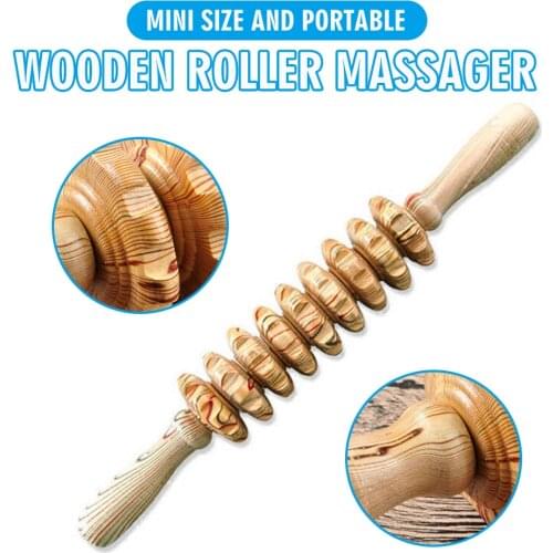 Wooden Roller Massager Trigger Point Therapy Stick Whole Body Massage Roller Pounded Waist Back Massage For Full Body Relief