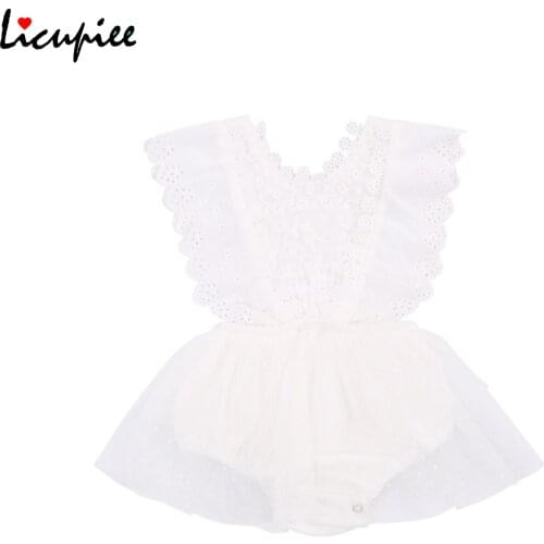 Baby Lace Fashion Romper High-waist Top Sleeveless Crotch Buttons Home Sleeping Hollow Dot Floral Summer Bodysuit 0-24 Months