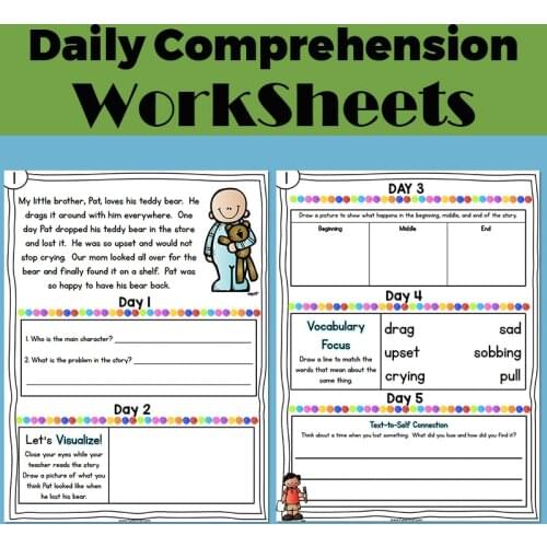 Daily Comprehension Notebook Practice Exercise Paper Preschool Learning English Homework Workbook for Kids Worksheets Toys