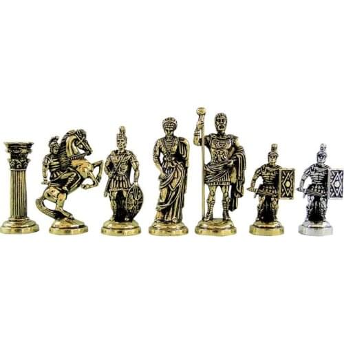 Zinc Chess Pieces Romans 9 Cm King Pawns Figurine Vintage Rustic Professional Design Handmade Arts