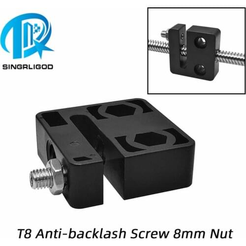 2 sets 3D printer accessories T Openbuilds type anti-backlash T8 Screw Pitch 2 Lead 8 OD 8mm 3D Printer Parts POM square T8 nut