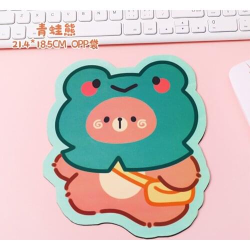 W&G Kawaii Cute Bear Mouse Pad Cute Ins Girl Heart Student Computer Small Mouse Non-slip Pad Desktop Keyboard Pad