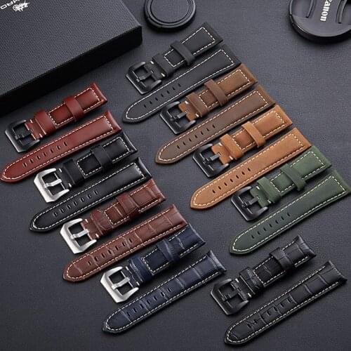 Handmade Leather Strap with Crazy Horse Leather Suede Leather Sports Outdoor Watch 20mm 22mm 24mm 26mm Watch Band Accessories