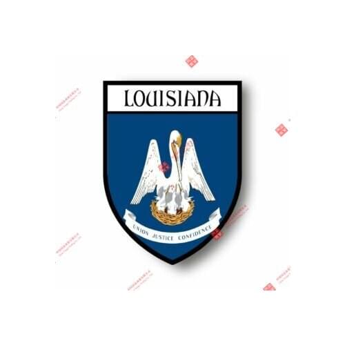Creative PVC Stickers Decal Souvenir Vinyl Car Shield City Flag World Crest Usa Louisiana Car Decal Decoration Laptop