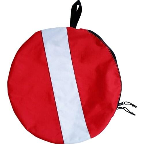 Round Zipper Dive Flag Scuba Diving Snorkeling Hose Mouthpiece Regulator Gear Bag