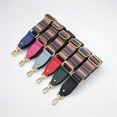 Fashion luxury Colorful Bag Strap Belt Flower Replacement Wide Straps for Crossbody Bag Accessories Nylon Shoulder Strap for Bag