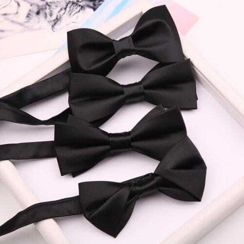 Mans wedding grooms Best Man British bow tie black mans monochrome polyester bow tie