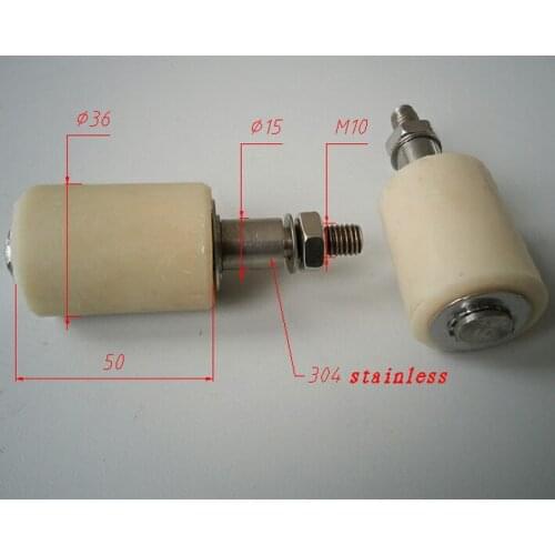 Gate nylon wheel with 304 stainless bolt and nut 36x50