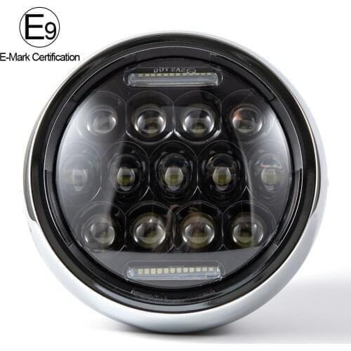 New Hot Motorcycle LED Headlight High Low Beam DRL Daytime Running Light 12V For Honda Kawasaki Yamaha Victory Cafer Racer