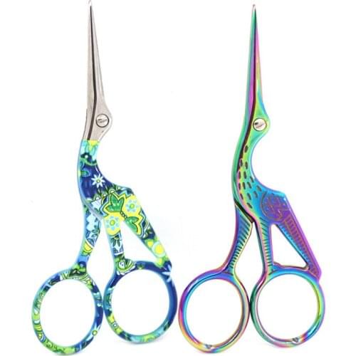 Stainless Steel Eyebrow Trimmer Scissors Eye Brow Shaver Knife Hair Removal Beauty Makeup Tools Crane Shape Stork Retro Scissor