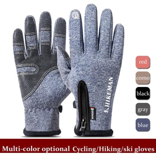 New Arrival Outdoor Sports Winter Cycling Gloves for Men Women Touch Sreen Driving Snow Hiking Full Finger Mens Gloves Size XXL