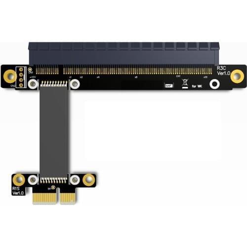 Jimier PCI-E Gen3.0 1x To 16x Riser Cable 30cm 40cm 50cm 60cm PCI-Express PCI-E X16 Extender Right Angled Elbow Design