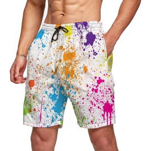 Paint Graphic Beach Shorts For Men 3D Pattern Splash Ink Boardshorts Men/Women Short Pants