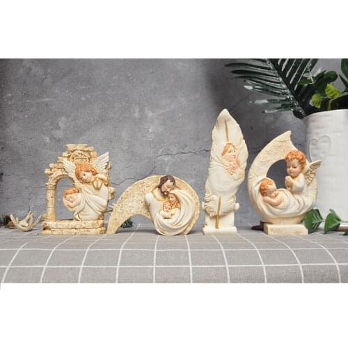 PRZY 4 Styles 3D Catholic Virgin Mary Jesus Angel Silicone Mold Fondant Molds Resin Gypsum Chocolate Candle Candy Mold Moulds