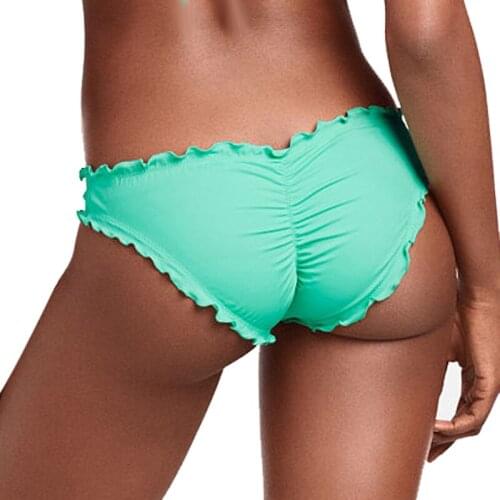 Sexy Women Bikini bottomElastic Cheeky Brazilian Swimwear Bikinis Swimsuit Bottoms For Girl Pink Green Mini Plus Size secret