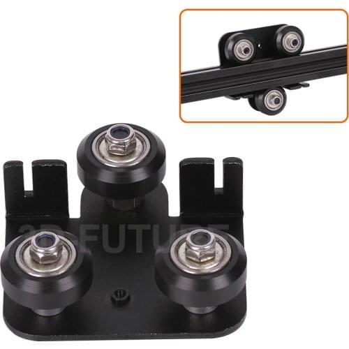 3D Printer 2020 Openbuilds V Slot gantry plat set slide plate pulley for CR-10 / Ender-3 Metal Extruder Nozzle Fixing wheels