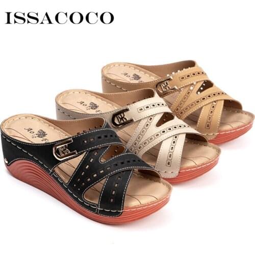 ISSACOCO Womens Sandals Slippers Female Bandana Slides Shoes For Women Ladies Shoes Platform Shoes Sandals Beach Slippers Mules