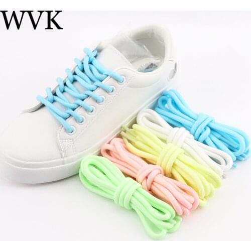 WVK new Luminous Shoe laces Bold High Quality Fluorescent Shoelaces Glow In The Dark Night Round Shoelace Sneaker Laces Shoes