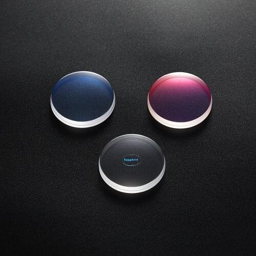 Double Dome with Slotted Edge Blue AR Red AR Transparent Sapphire Crystal Replace Parts For Seiko SKX007/ 009/ 011 /017Watch