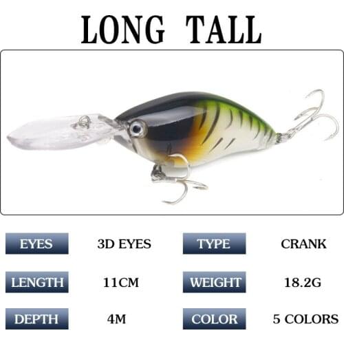 1Pcs Floating Lifelike Fishing Lure 11cm/18.2g Artificial Trolling Crankbait Fishing Hard Bait Wobbler Fish Lures For Sea River