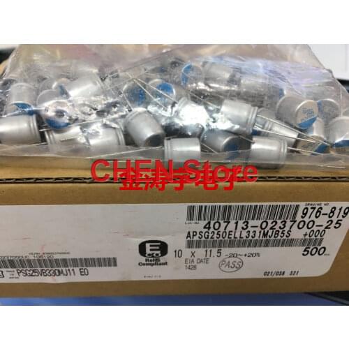 20PCS NIPPON PSG 25V330UF 10X11.5MM Motherboard Solid Polymer Capacitor psg 330UF 25V CHEMI-CON Aluminum shell electrolysis