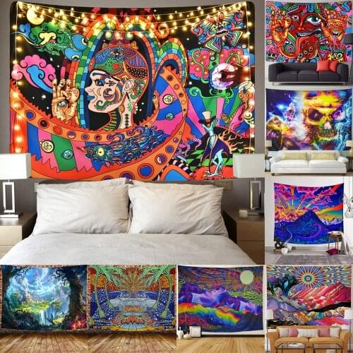 2020 New Fashion Psychedlic Mandala Tapestry Hippie Room Wall Hanging Blanket Art Home Decor 95x73 cm