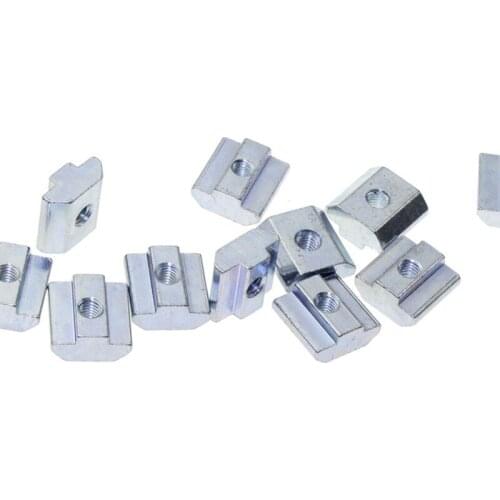 50/100pcs Silver European Standard 30 40 Series Aluminum Slot Carbon Steel Roll In Sliding T Slot Nut with M3 M4 M5 M6 M8