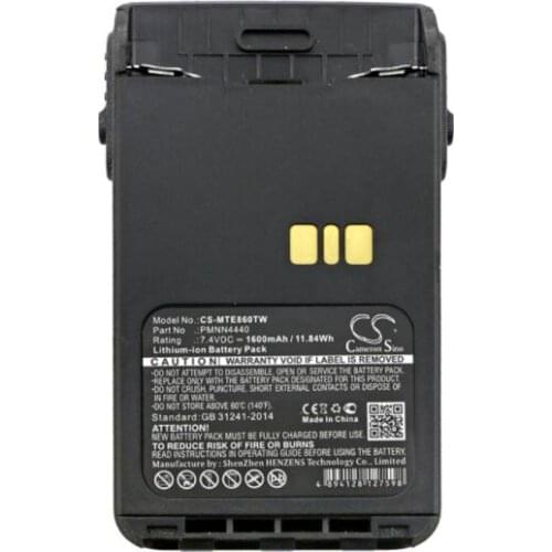 Cameron Sino 1600mAh battery for MOTOROLA DP3441 DP3441e DP3661E XiR E8600 8608 E8608i E8628i E8668 PMNN4440 PMNN4440AR