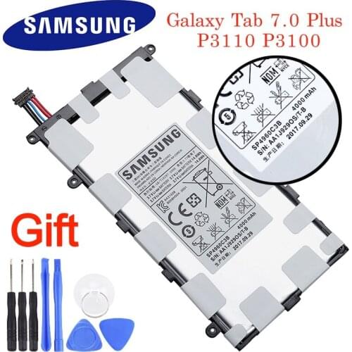 SAMSUNG Original Tablet Battery SP4960C3B 4000mAh For Samsung GALAXY Tab 7.0 Plus P3110 P3100 P6200 P6210 Batteries + Free Tools