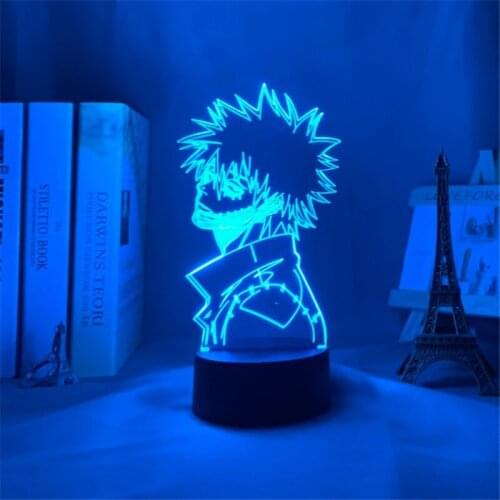 My Hero Academia Anime 3D Lamp Dabi Toga Himiko Acrylic Night Light Bedroom Decoration Rgb Colorful Table Light Holiday Gift