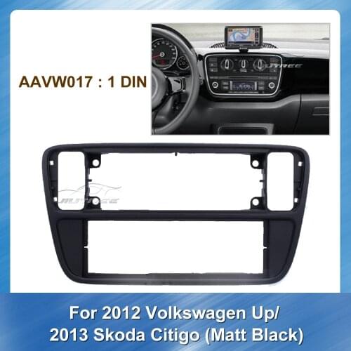 Car Radio Fascia For Volkswagen Up 2012 Skoda Citigo Matt Black 2013 Car DVD Adapter Panel Mount Installation Dash Kit Frame