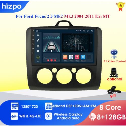 2 DIN 9 Inch Car Android 10 AutoRadio multimedia Player For Ford Focus Exi MT 2 3 MK2 MK3 2004 - 2011 Navigation GPS WIFI 4G LTE